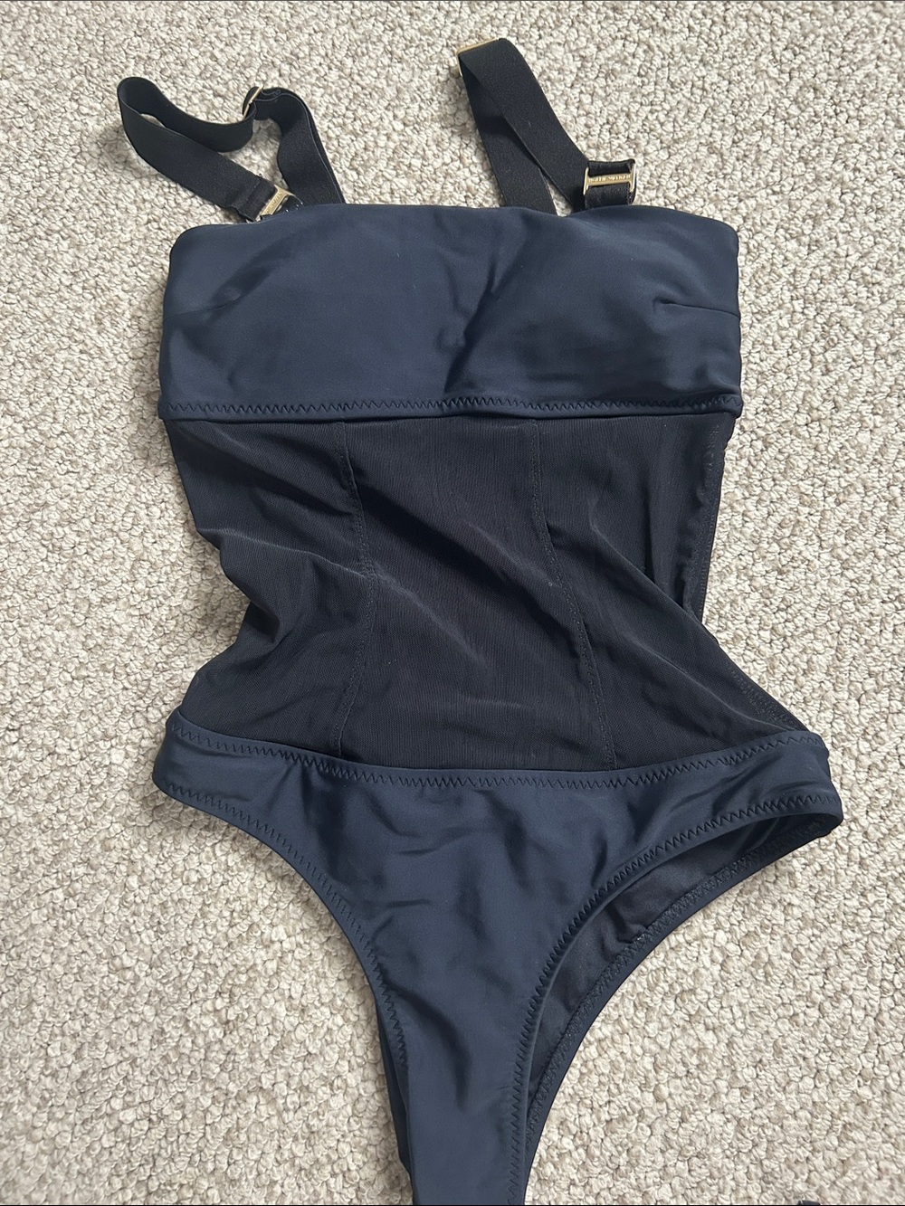 Women’s Black One-Piece Swimsuit with Adjustable Straps